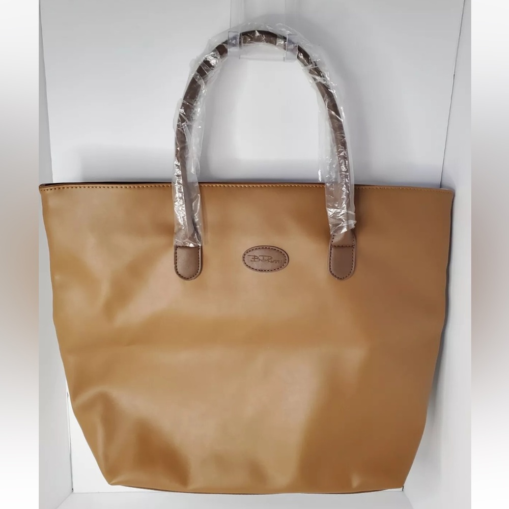 NEW! Bella Russo Brown Large Tote Faux Leather Bag w/Lining 19x14x6 inches